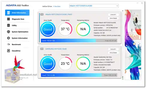 ADATA SSD Toolbox screenshot