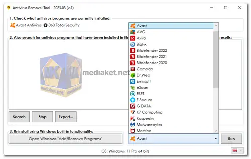 Antivirus Removal Tool screenshot