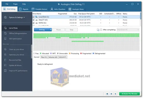 Auslogics Disk Defrag screenshot