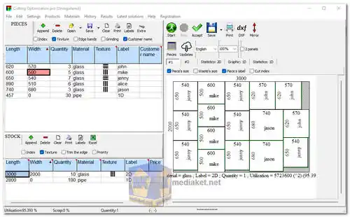 Cutting Optimization screenshot