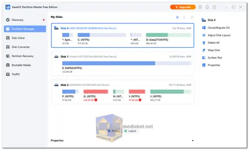 EaseUS Partition Master Screenshot