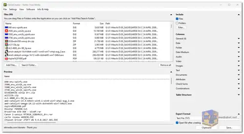 FilelistCreator screenshot