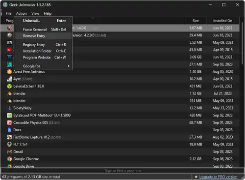 Geek Uninstaller Screenshot