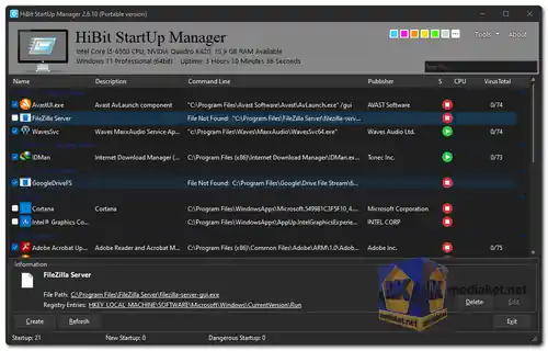 HiBit Startup Manager screenshot