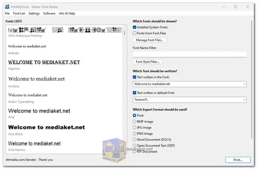 PrintMyFonts screenshot