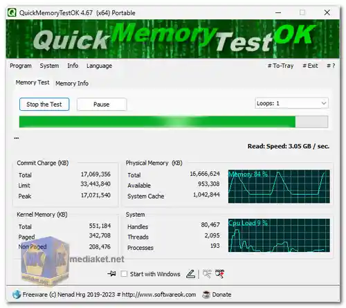 QuickMemoryTestOK screenshot