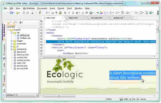 coffee cup html editor free download