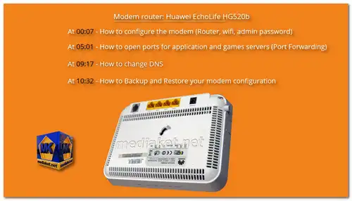 Huawei Echolife HG520b - Configuration all screenshot