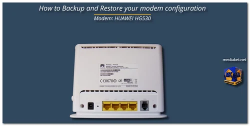 HUAWEI HG530 - Backup and Restore settings - screenshot