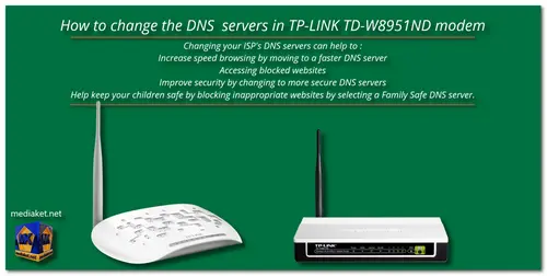 TP-LINK TD-W8951ND - Change DNS screenshot