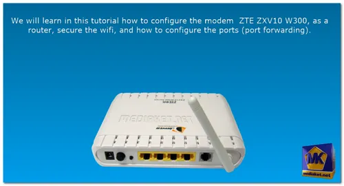 ZTE ZXV10 W300 modem setup - Screenshot