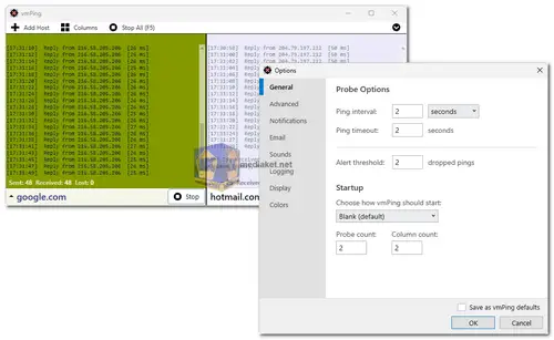 vmPing screenshot