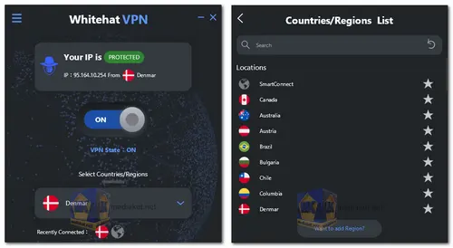 Whitehat VPN screenshot