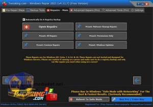 Tweaking.com Windows Repair screenshot