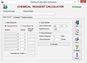 Chemical reagent calculator
